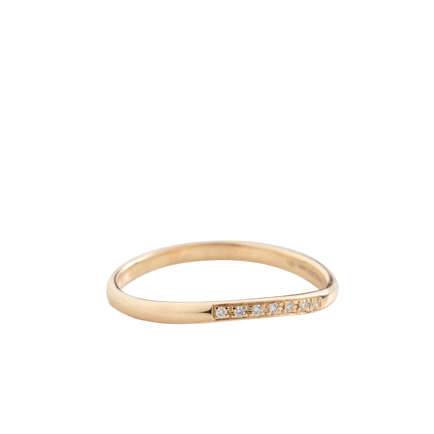10K gold veretta ring white diamond - IOSSELLIANI microcosmo