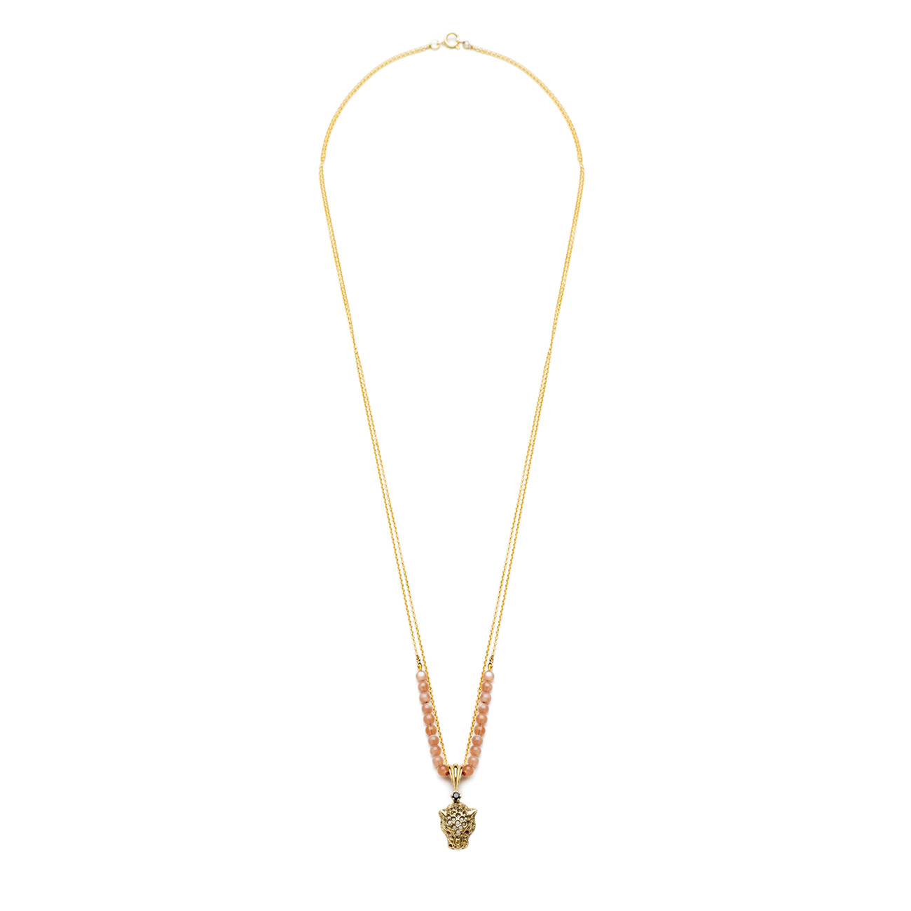 cheeta's head double chain necklace - IOSSELLIANI jewellery